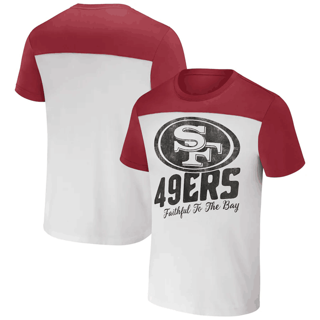 Men's San Francisco 49ers Cream/Red x Darius Rucker Collection Colorblocked T-Shirt Men's San Francisco 49ers Cream/Red x Darius Rucker Collection Colorblocked T-Shirt
